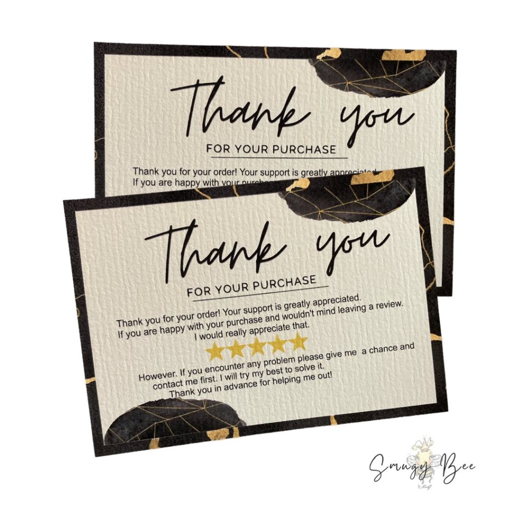 Black Gold Elegant Thank You Card